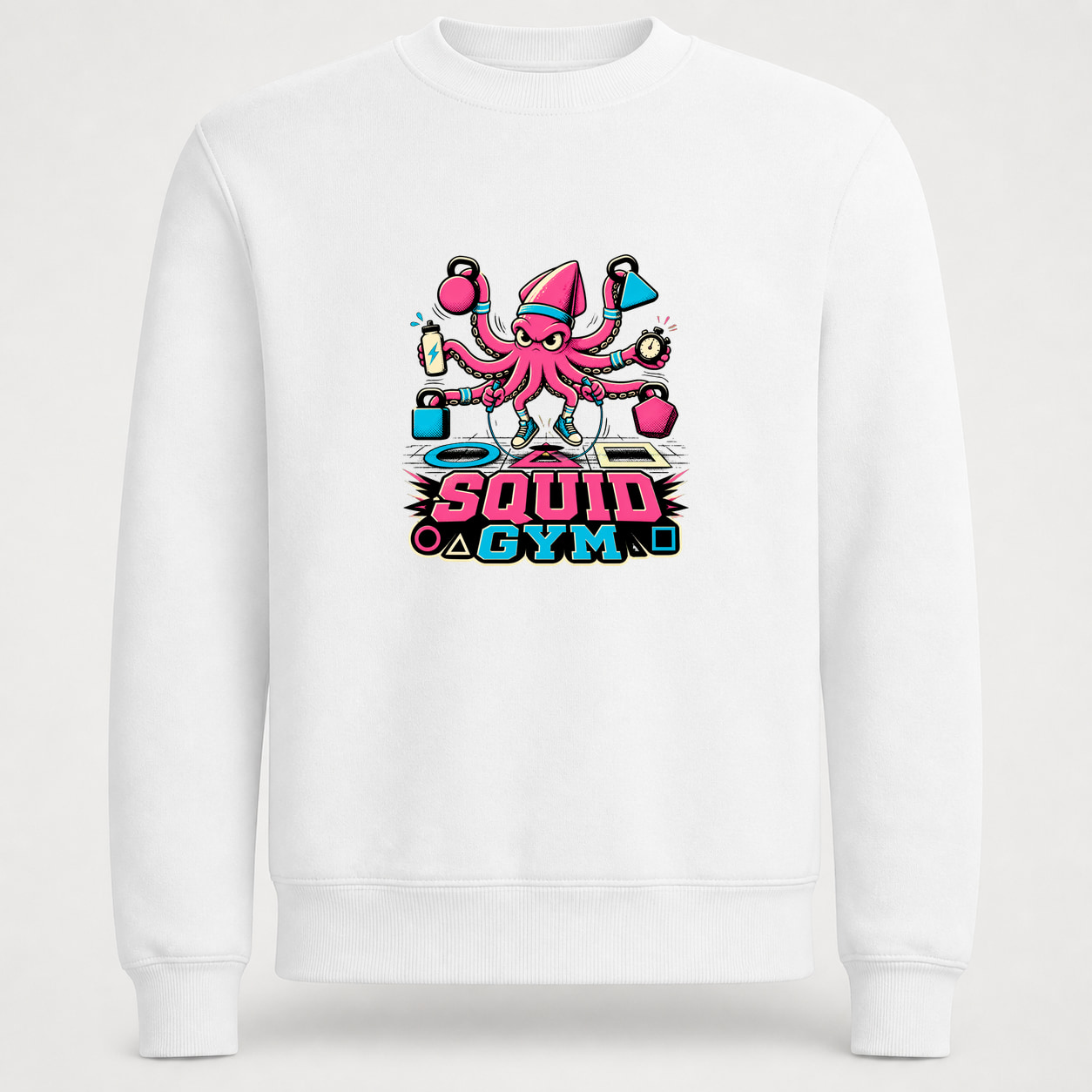 Sudadera Squid Gym, Classic · Sin capucha, color blanco