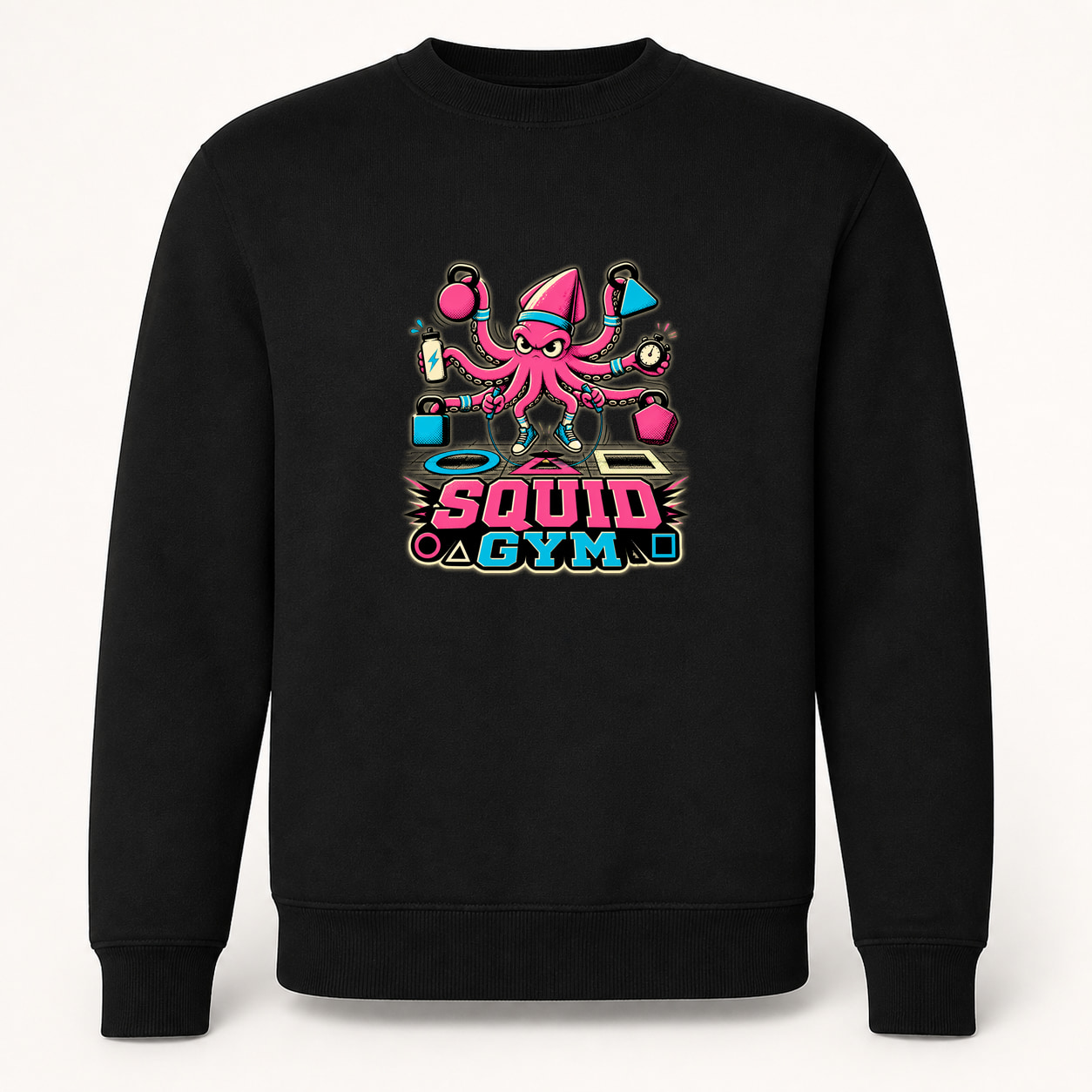 Sudadera Squid Gym, Classic · Sin capucha, color negro