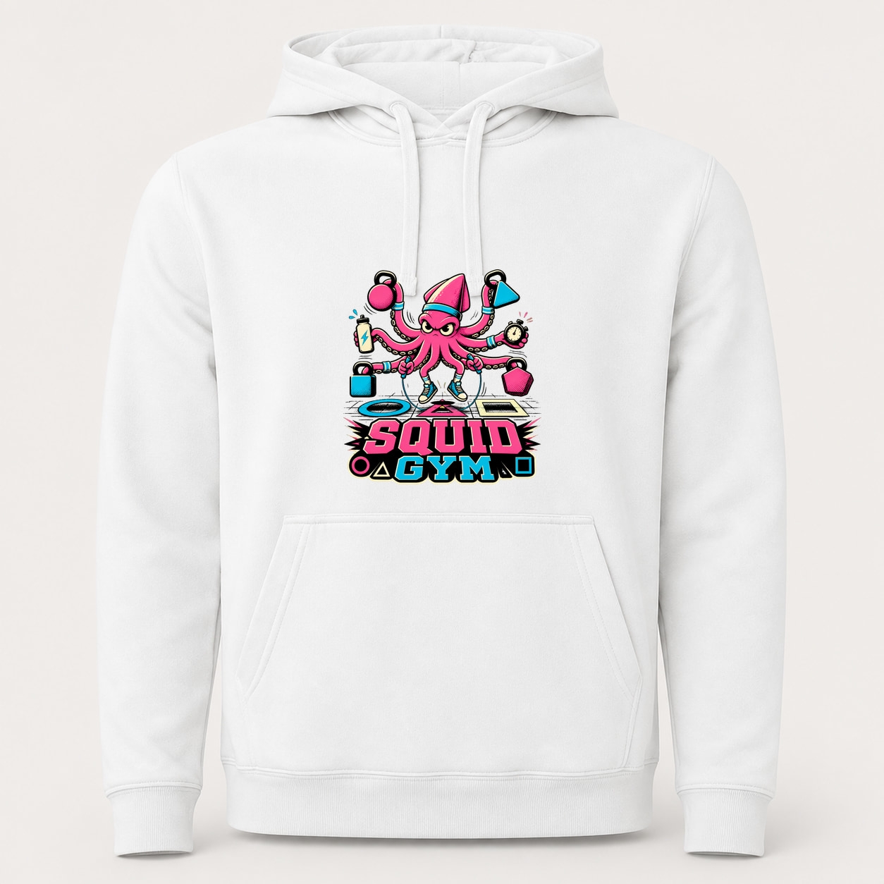 Sudadera Squid Gym, Urban · Con capucha, color blanco