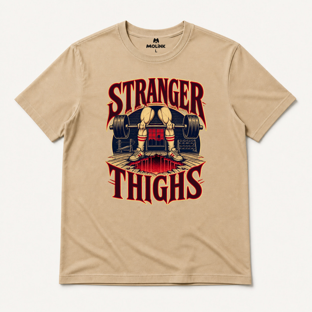 Camiseta Stranger Thighs en color beige