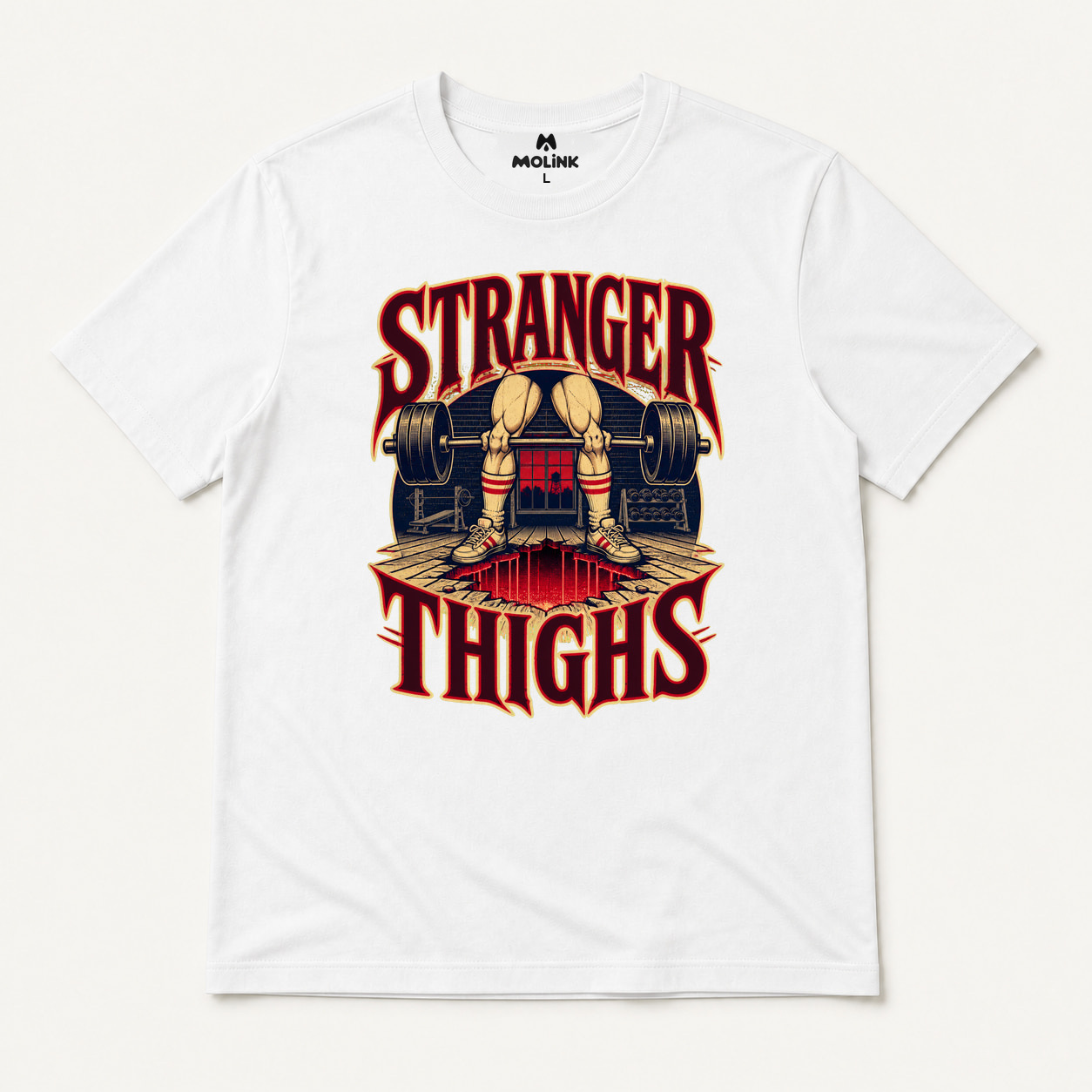 Camiseta Stranger Thighs en color blanco