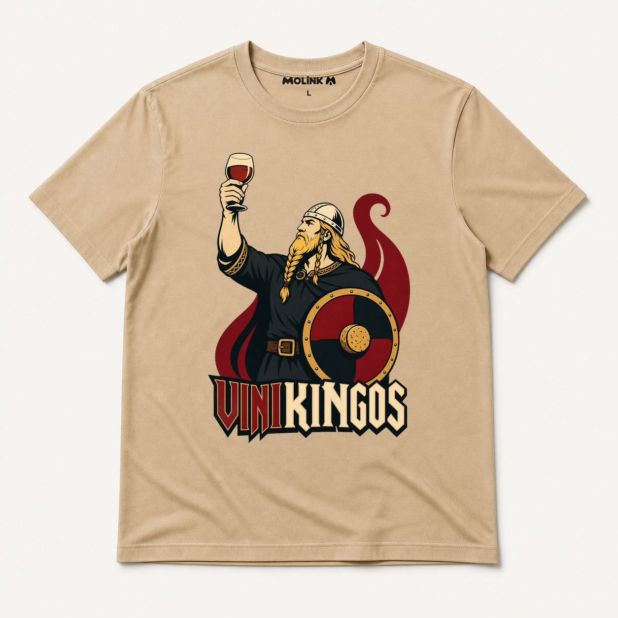 Camiseta Vinikingos en color beige