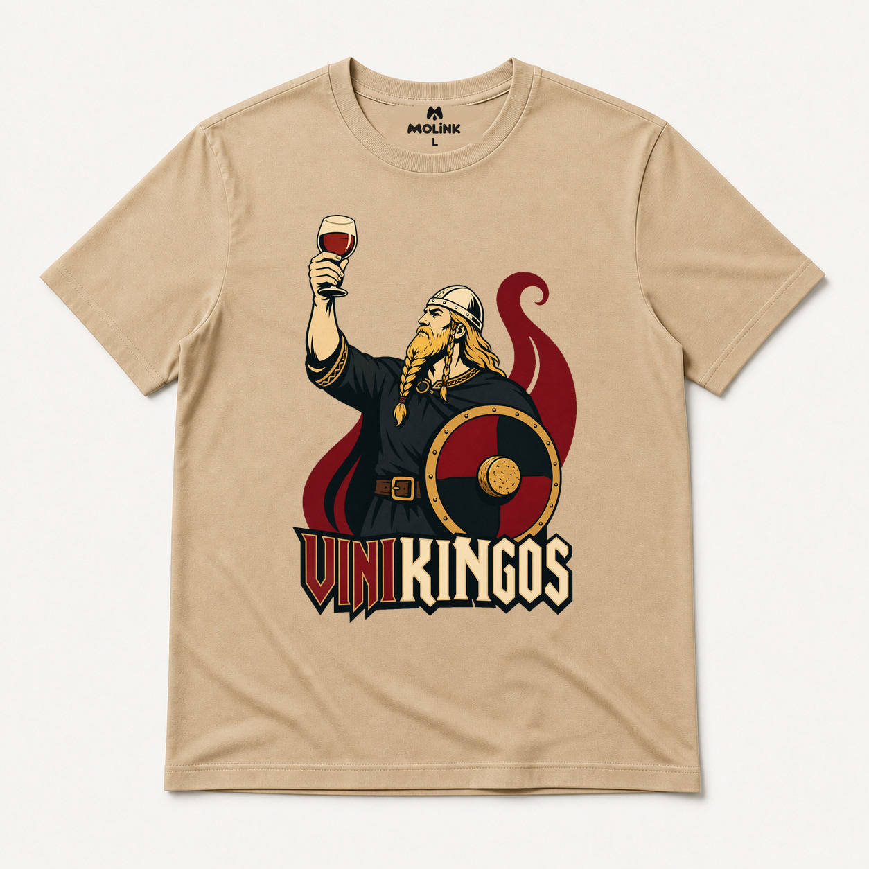 Camiseta Vinikingos en color beige